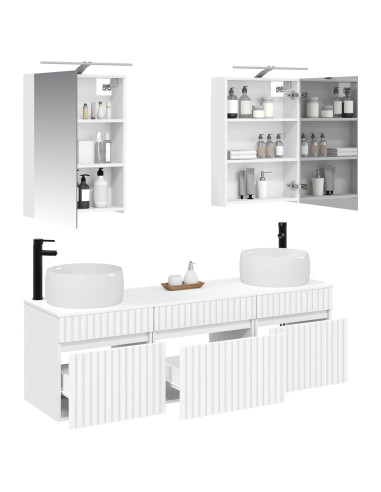 Set di Armadi da Bagno 5 pcs Bianco 50 x 14,5 x 70 cm
