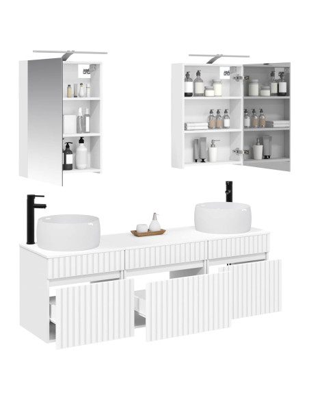 Set di Armadi da Bagno 5 pcs Bianco 50 x 14,5 x 70 cm