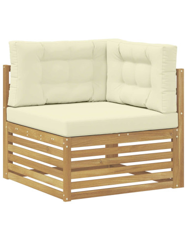 Set di divani da esterno 9 pcs Bianco e Crema 79 x 79 x 37 cm
