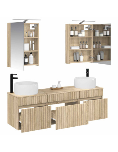 Set di Armadi da Bagno 5 pcs Rovere Sonoma 50 x 14,5 x 70 cm