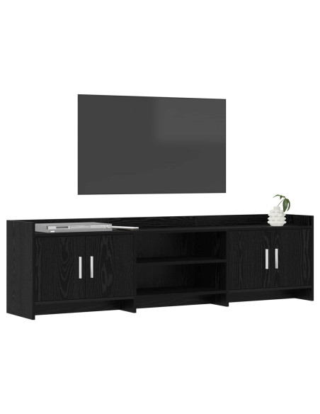 Mobile TV 168 x 33 x 47 cm Rovere Nero Legno ingegnerizzato