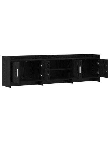 Mobile TV 168 x 33 x 47 cm Rovere Nero Legno ingegnerizzato