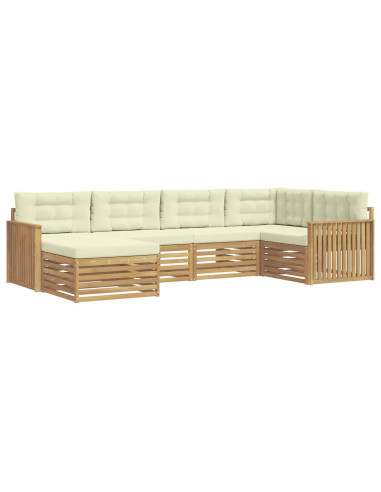 Set di divani da esterno 6 pcs Bianco e Crema