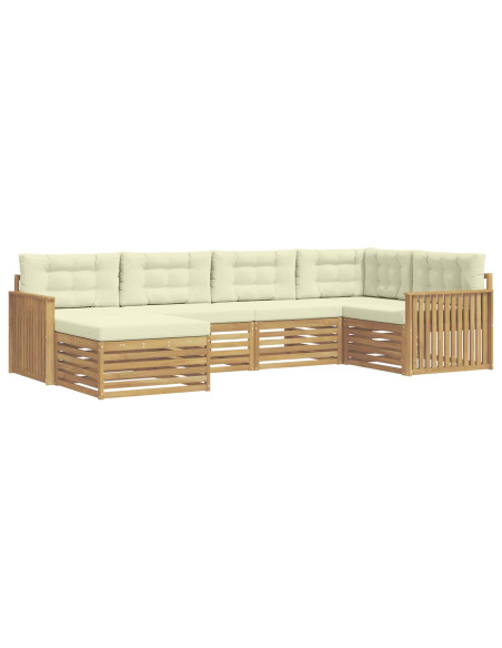 Set di divani da esterno 6 pcs Bianco e Crema