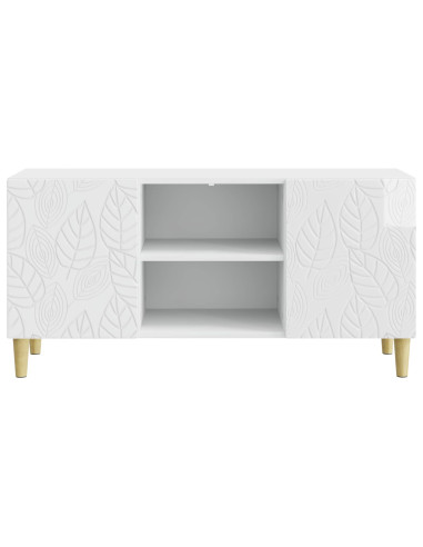 Mobile TV 102 x 34,5 x 50 cm Bianco Lucido Legno ingegnerizzato