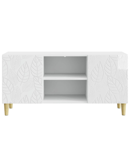 Mobile TV 102 x 34,5 x 50 cm Bianco Lucido Legno ingegnerizzato