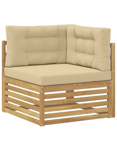 Set di divani da esterno 6 pcs Bianco e Beige