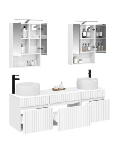 Set di Armadi da Bagno 5 pcs Bianco 50 x 14,5 x 70 cm 2