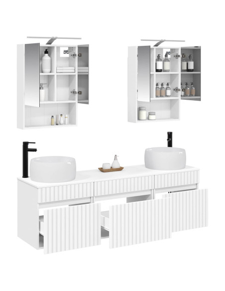 Set di Armadi da Bagno 5 pcs Bianco 50 x 14,5 x 70 cm