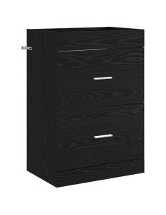Mobiletto da Bagno Sotto Lavabo Rovere Nero 56 x 37,5 x 81 cm