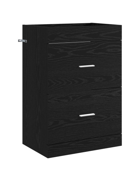 Mobiletto da Bagno Sotto Lavabo Rovere Nero 56 x 37,5 x 81 cm