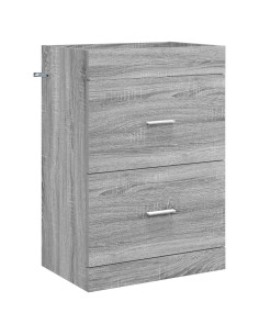 Mobiletto da Bagno Sotto Lavabo Sonoma grigio 56 x 37,5 x 81 cm