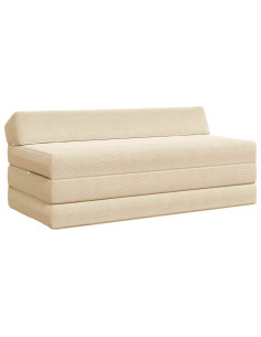 Divano Letto Pieghevole Crema 120 x 60 x 49 cm Tessuto
