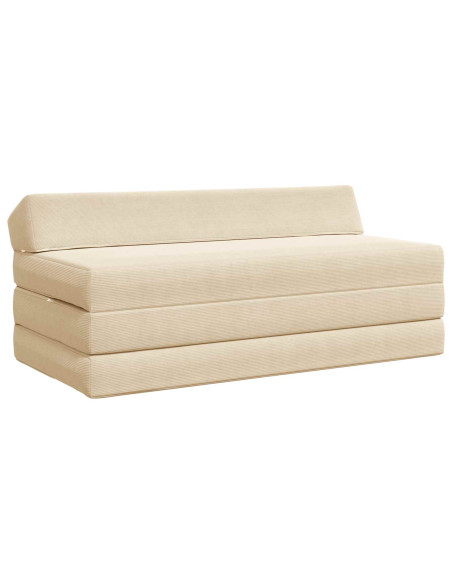 Divano Letto Pieghevole Crema 120 x 60 x 49 cm Tessuto