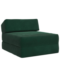 Divano Letto Pieghevole Verde Scuro 60 x 70 x 41 cm Tessuto