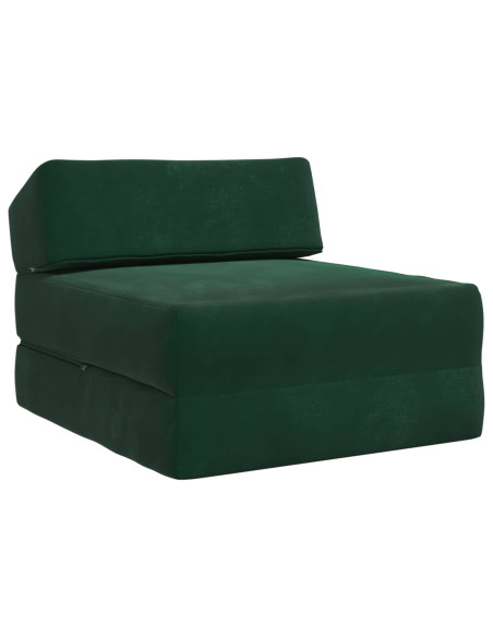 Divano Letto Pieghevole Verde Scuro 60 x 70 x 41 cm Tessuto