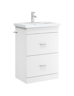 Mobiletto da Bagno Sotto Lavabo Bianco 56 x 37,5 x 81 cm 2