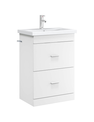 Mobiletto da Bagno Sotto Lavabo Bianco 56 x 37,5 x 81 cm