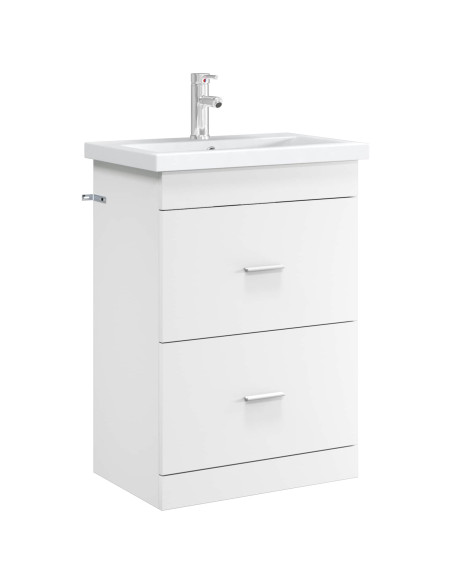 Mobiletto da Bagno Sotto Lavabo Bianco 56 x 37,5 x 81 cm
