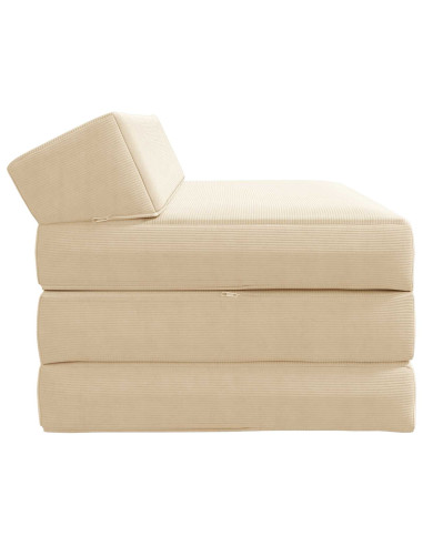 Divano Letto Pieghevole Crema 120 x 60 x 49 cm Tessuto