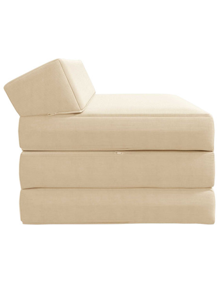 Divano Letto Pieghevole Crema 120 x 60 x 49 cm Tessuto