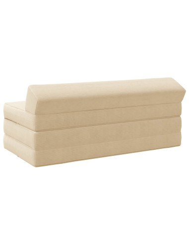 Divano Letto Pieghevole Crema 120 x 60 x 49 cm Tessuto