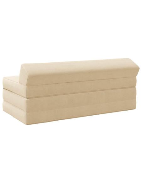 Divano Letto Pieghevole Crema 120 x 60 x 49 cm Tessuto