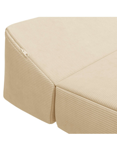 Divano Letto Pieghevole Crema 120 x 60 x 49 cm Tessuto