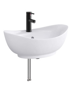 Lavabo da bagno Nero Opaco 59 x 35 x 21 cm Metallo