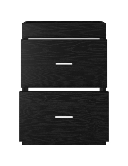 Mobiletto da Bagno Sotto Lavabo Rovere Nero 56 x 37,5 x 81 cm