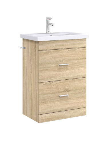 Mobiletto da Bagno Sotto Lavabo Rovere Sonoma 56 x 37,5 x 81 cm