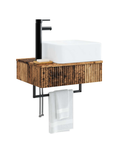 Lavabo da Parete Legno antico 53 x 35 x 39 cm