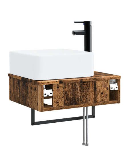Lavabo da Parete Legno antico 53 x 35 x 39 cm