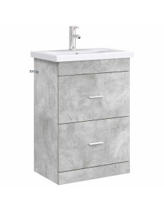 Mobiletto da Bagno Sotto Lavabo Grigio Cemento 2