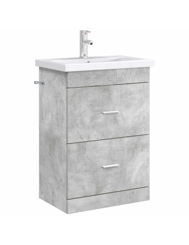 Mobiletto da Bagno Sotto Lavabo Grigio Cemento
