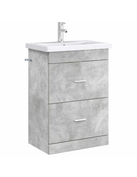 Mobiletto da Bagno Sotto Lavabo Grigio Cemento