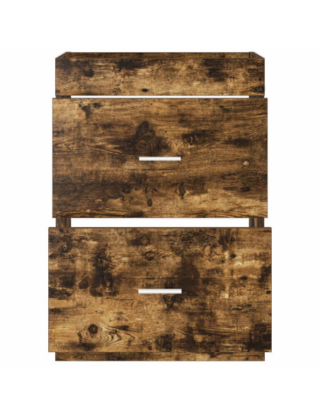 Mobiletto da Bagno Sotto Lavabo Rovere Fumo 56 x 37,5 x 81 cm