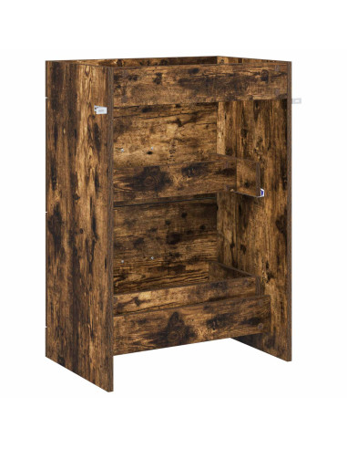 Mobiletto da Bagno Sotto Lavabo Rovere Fumo 56 x 37,5 x 81 cm