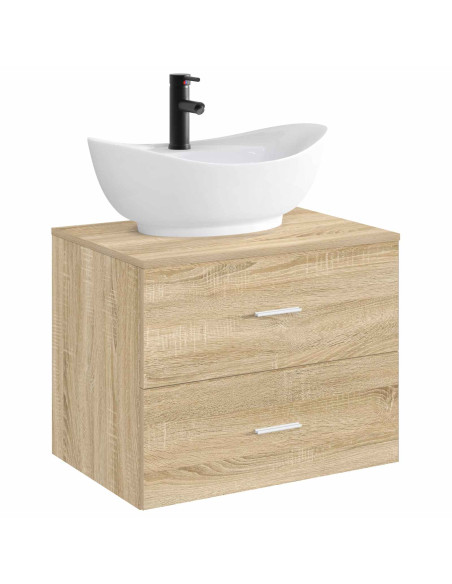Lavabo da bagno Nero Opaco 59 x 35 x 21 cm Metallo