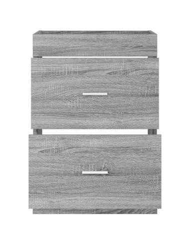 Mobiletto da Bagno Sotto Lavabo Sonoma grigio 56 x 37,5 x 81 cm