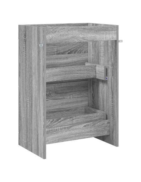 Mobiletto da Bagno Sotto Lavabo Sonoma grigio 56 x 37,5 x 81 cm
