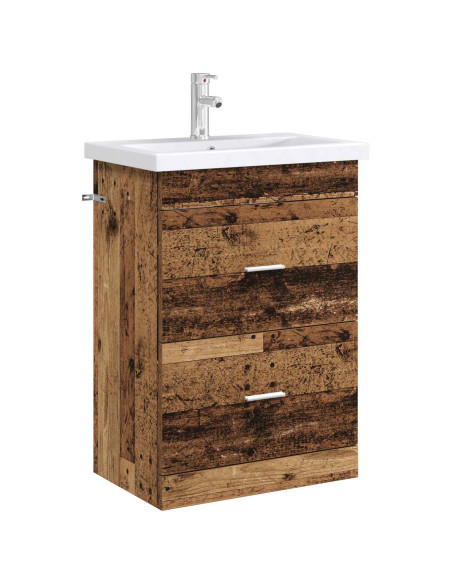Mobiletto da Bagno Sotto Lavabo Legno antico 56 x 37,5 x 81 cm