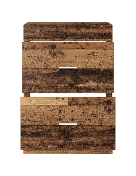 Mobiletto da Bagno Sotto Lavabo Legno antico 56 x 37,5 x 81 cm