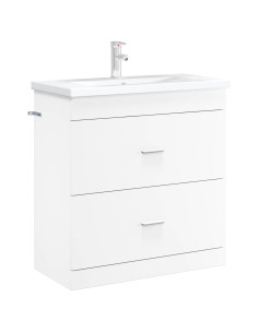 Mobiletto da Bagno Sotto Lavabo Bianco 78,5 x 37,5 x 81 cm 2