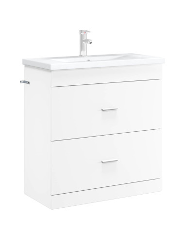 Mobiletto da Bagno Sotto Lavabo Bianco 78,5 x 37,5 x 81 cm