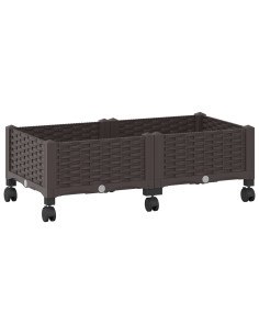 Vaso da Giardino con Ruote Marrone 80 x 40 x 29 cm PP 2