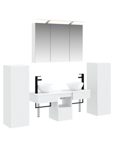 Set di mobili per il bagno Montaggio a parete 6 pcs Bianco