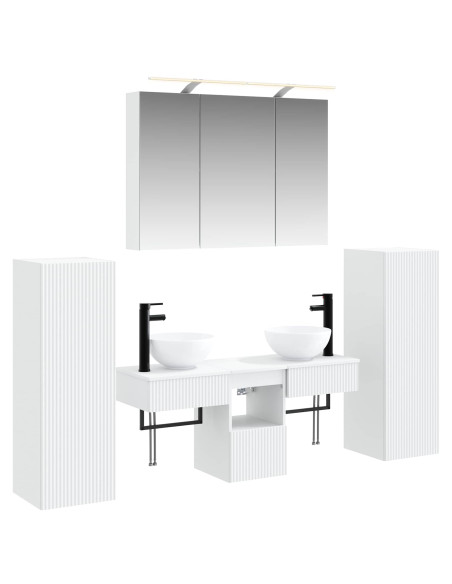 Set di mobili per il bagno Montaggio a parete 6 pcs Bianco