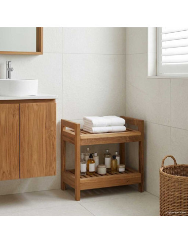 Mensola da bagno Naturale 45 x 30 x 45 cm Legno di teak solido