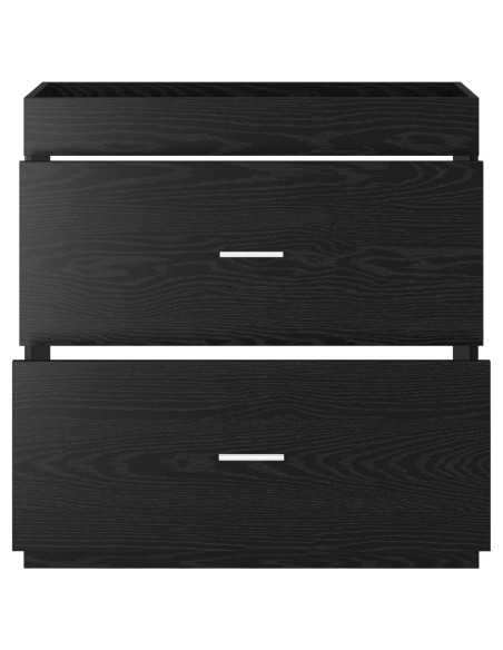 Mobiletto da Bagno Sotto Lavabo Rovere Nero 78,5 x 37,5 x 81 cm